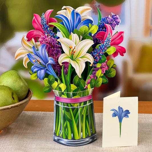 Pop-up Large Greeting Cards - Lilies & Lupines