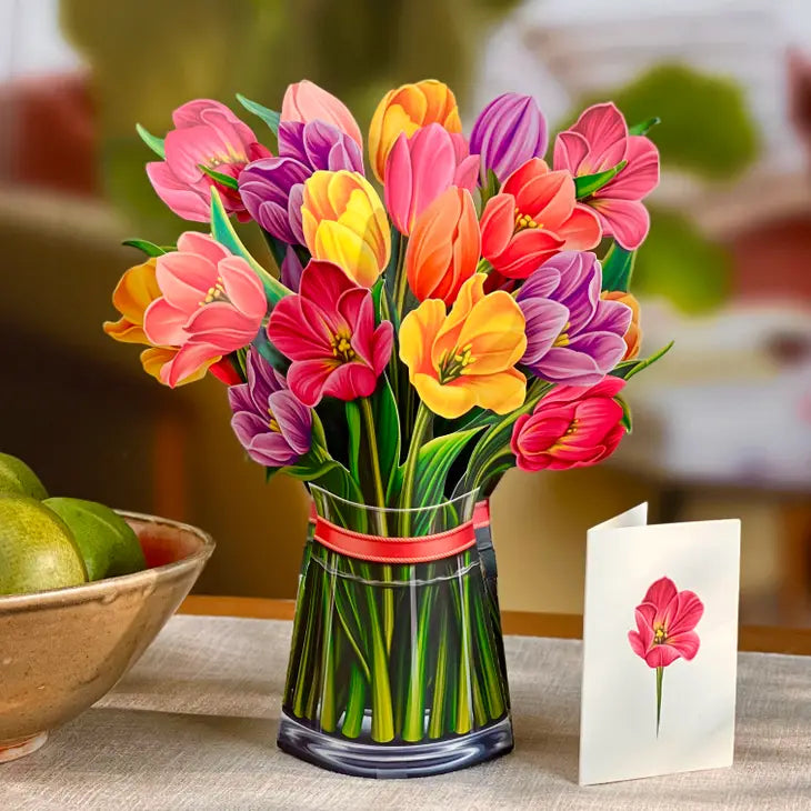 Pop-up Large Greeting Cards - Festive Tulips