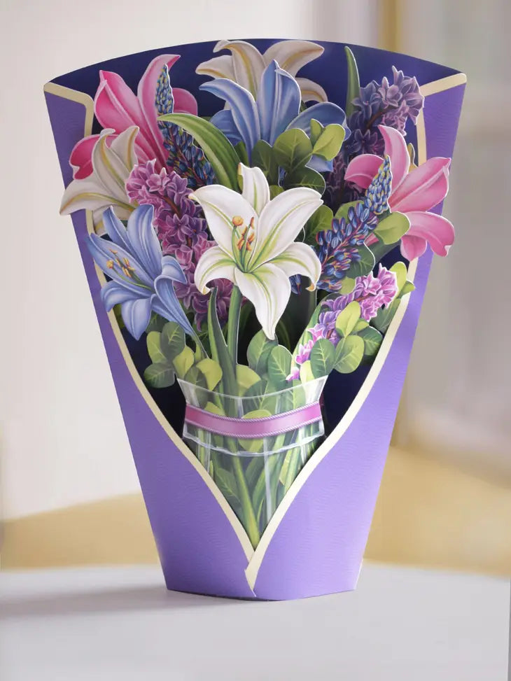 Pop-up Large Greeting Cards - Lilies & Lupines