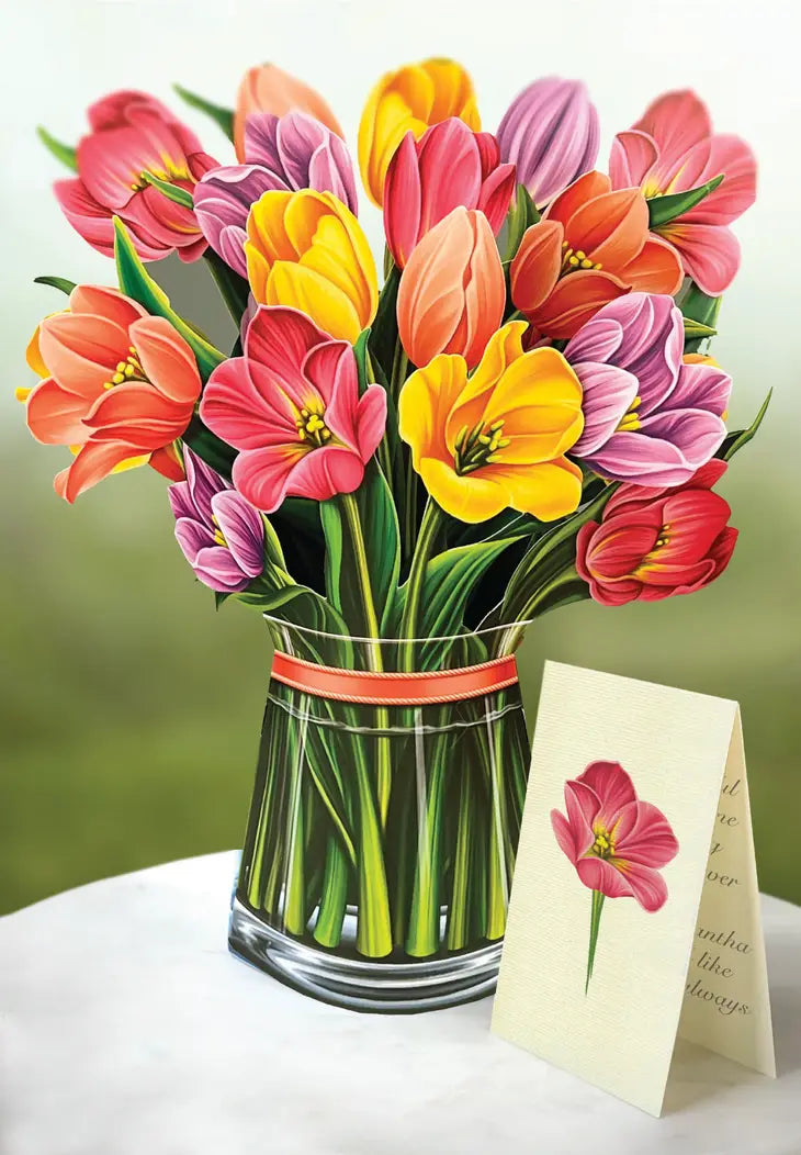 Pop-up Large Greeting Cards - Festive Tulips