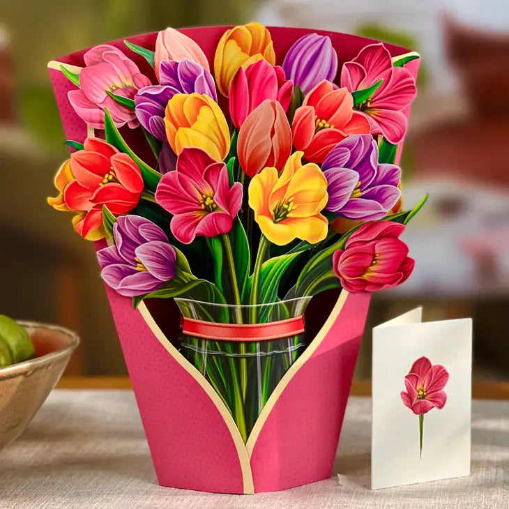 Pop-up Large Greeting Cards - Festive Tulips