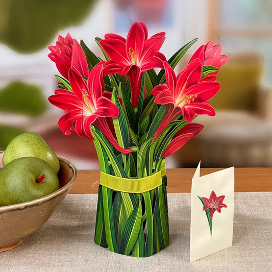 Pop-up Large Greeting Cards - Red Amaryllis