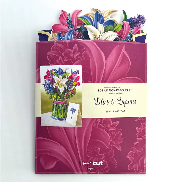 Pop-up Large Greeting Cards - Lilies & Lupines