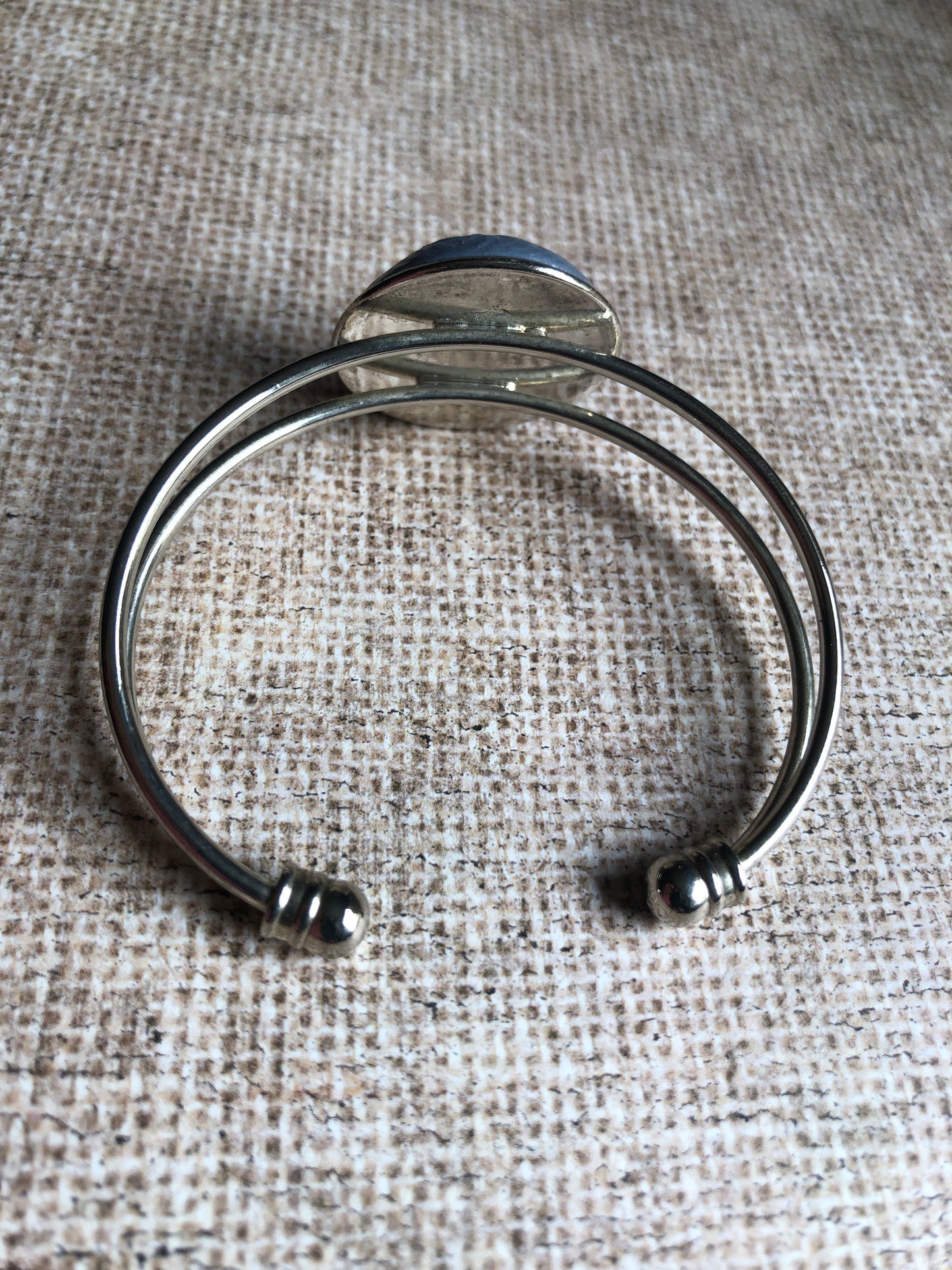 Vintage Inspired Clay from Original Mold Set in Silver Cuff - No. 2