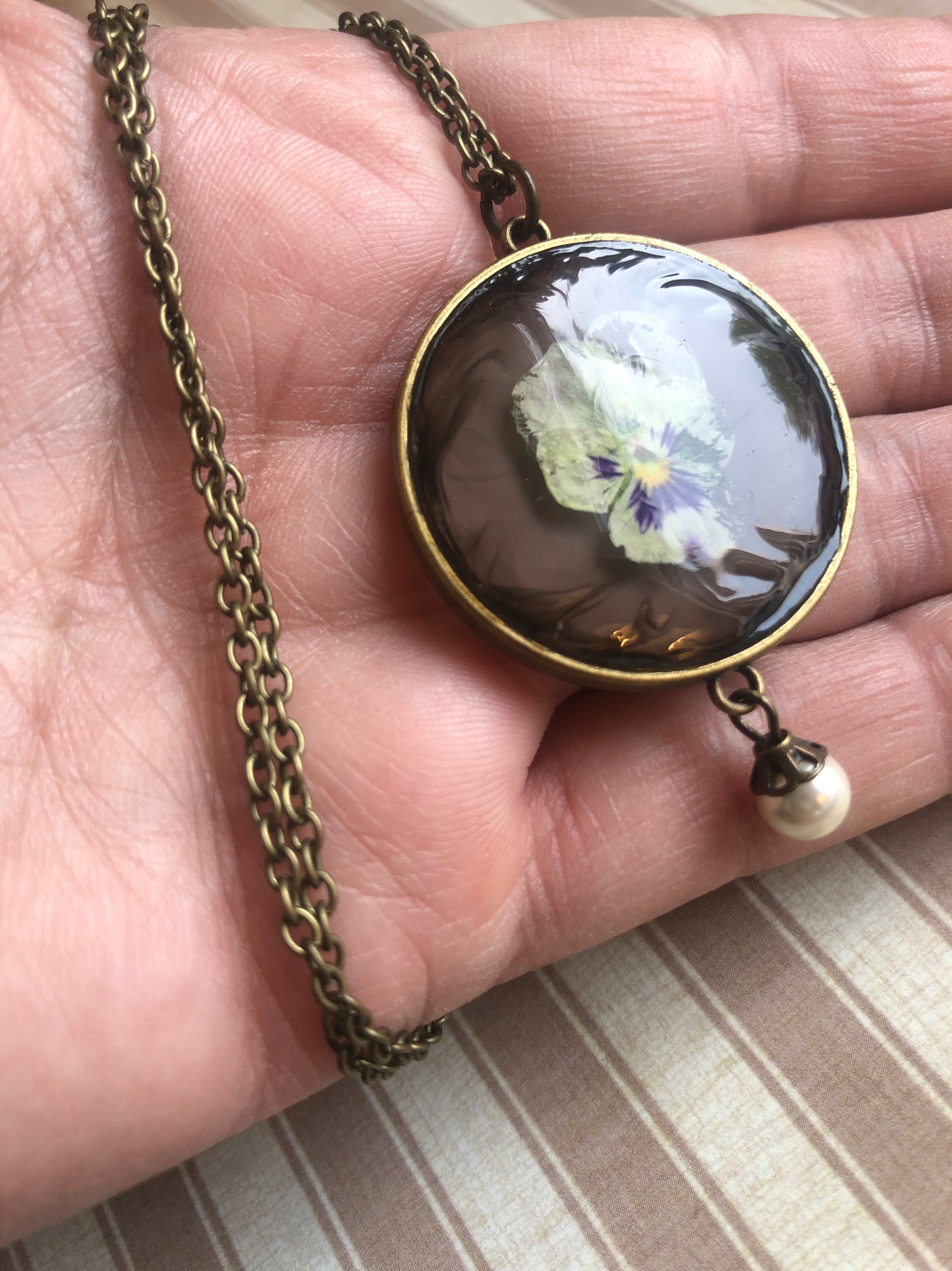 Tattered Bloom Preserved Pendant Necklace No.1