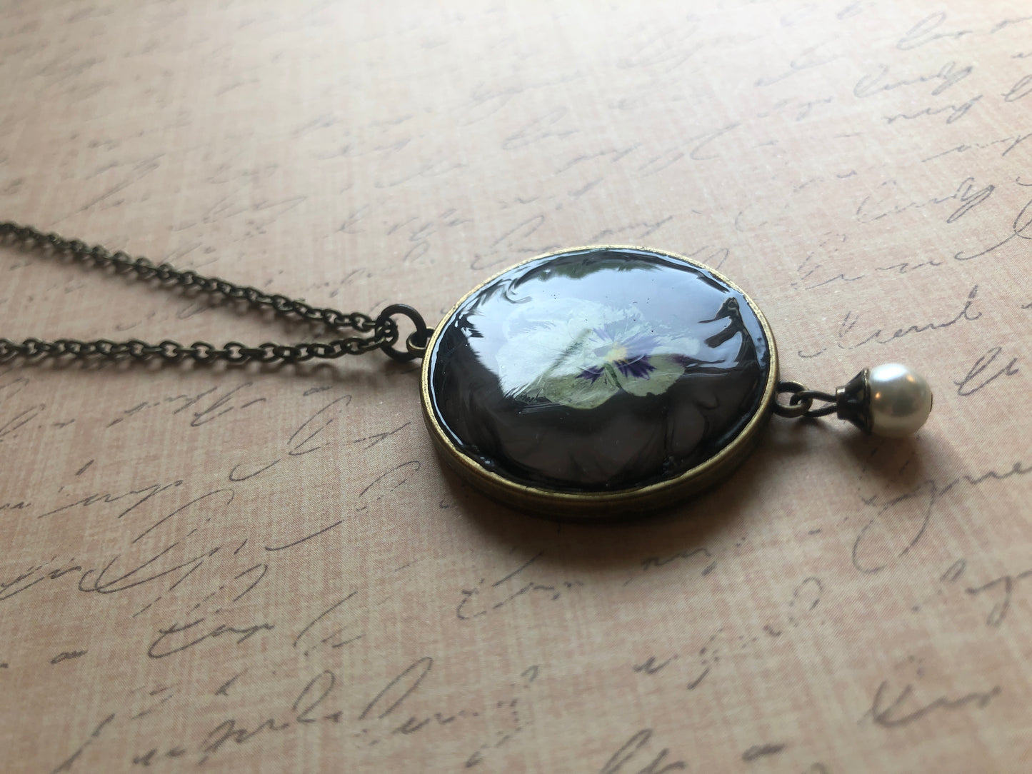 Tattered Bloom Preserved Pendant Necklace No.1