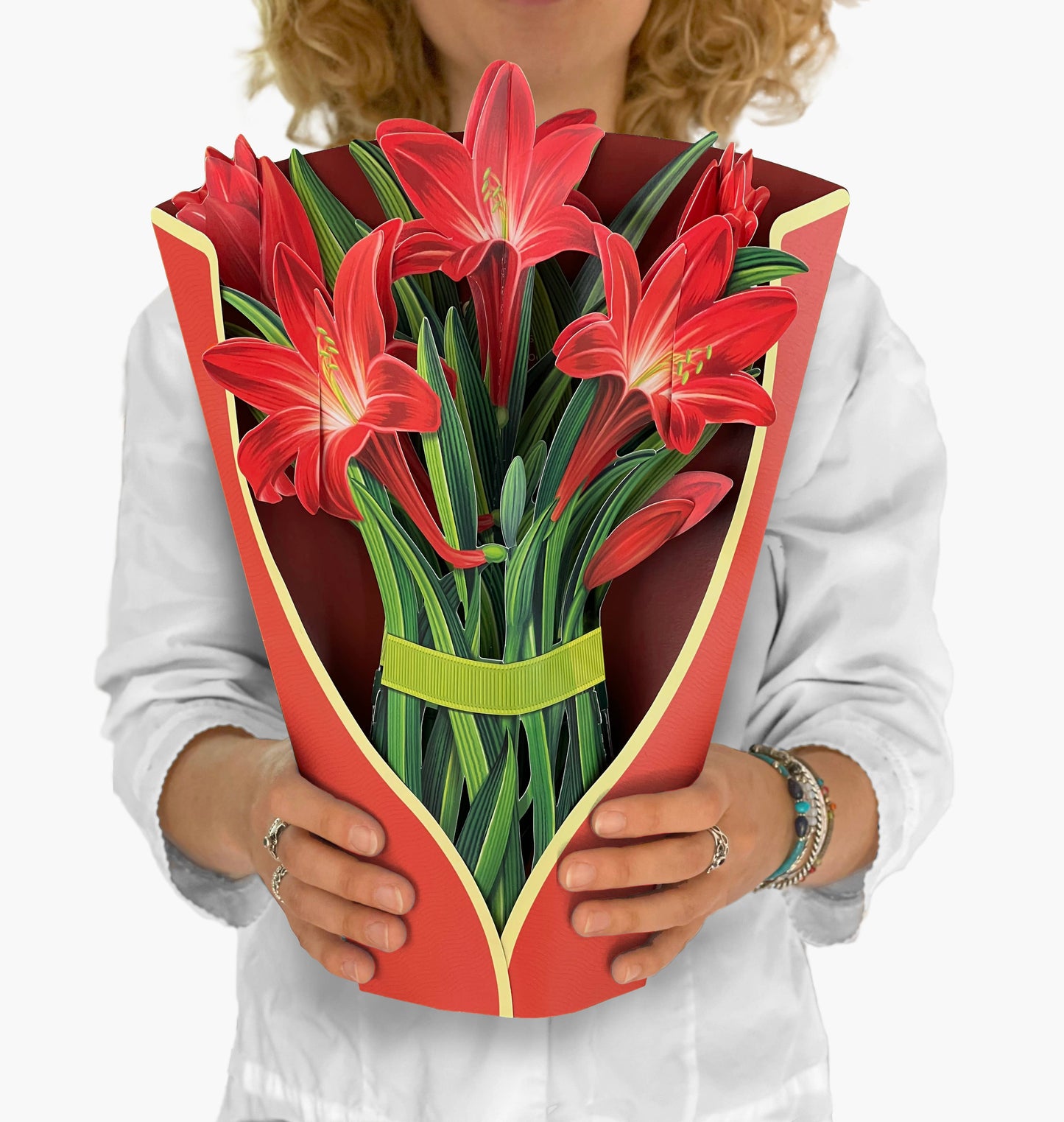 Pop-up Large Greeting Cards - Red Amaryllis